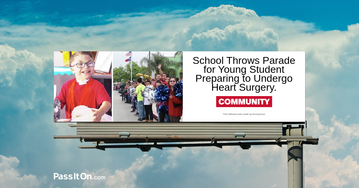 School Throws Parade for Young Student Preparing to Undergo Heart Surgery.