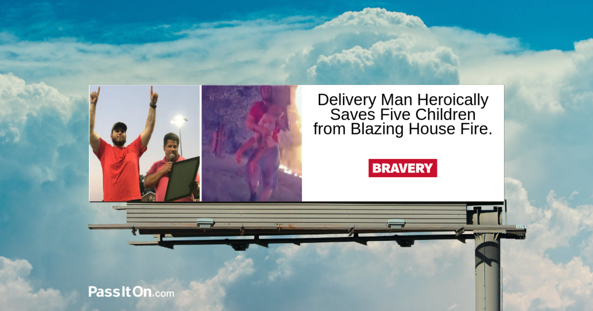 Delivery Man Heroically Saves Five Children from Blazing House Fire.