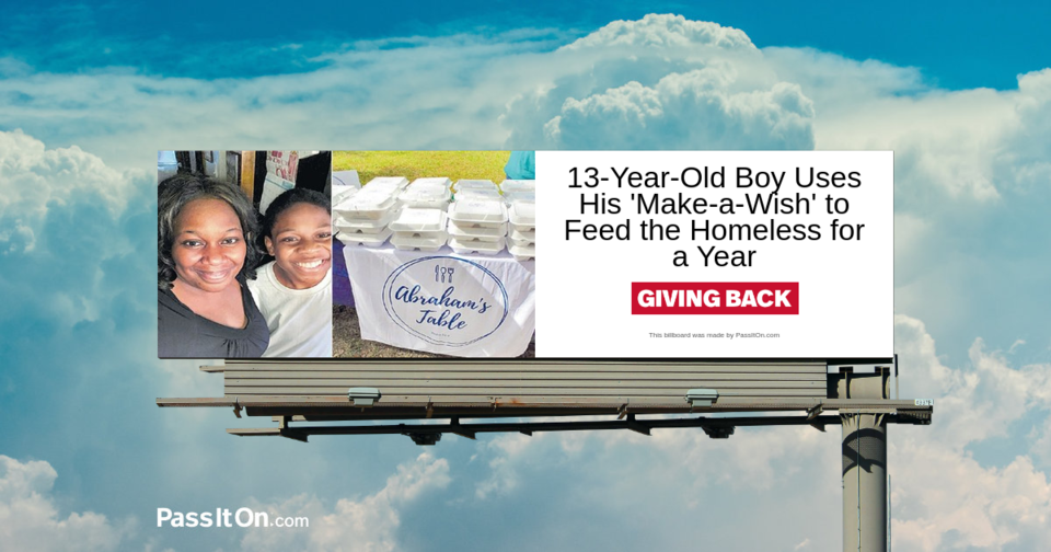 13-Year-Old Boy Uses His 'Make-a-Wish' to Feed the Homeless for a Year 