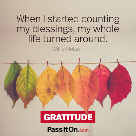 When I started counting my blessings, my whole life turned around. #<Author:0x00007f999005cf90>