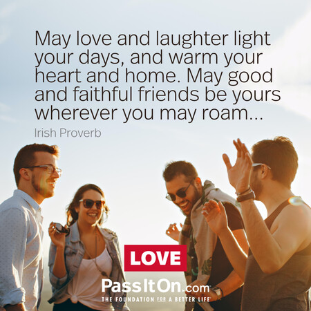 May love and laughter light your days, and warm your heart and home. May good and faithful friends be yours wherever you may roam...
 #<Author:0x00007fad6a130640>