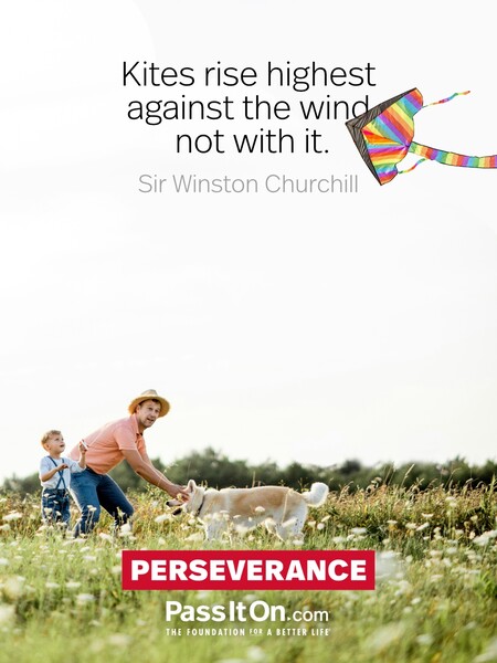 Kites rise highest against the wind, not with it. #<Author:0x00007fad6a0f8e98>