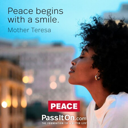 Peace begins with a smile. #<Author:0x00007fad6affed98>
