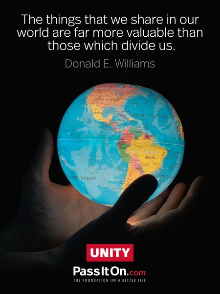 The things that we share in our world are far more valuable than those which divide us. #<Author:0x00007fb923afca88>