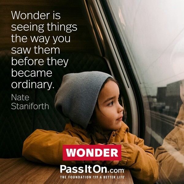 Wonder is seeing things the way you saw them before they became ordinary. #<Author:0x00007f6b2f38e9c8>