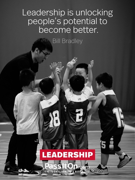 Leadership is unlocking people's potential to become better. #<Author:0x00007fad6a132800>