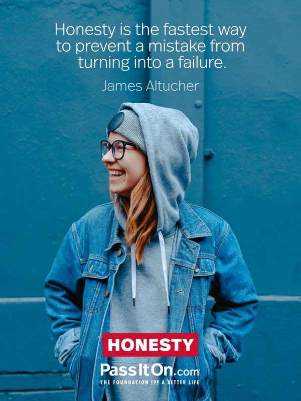 Honesty is the fastest way to prevent a mistake from turning into a failure. #<Author:0x000079068e00e110>