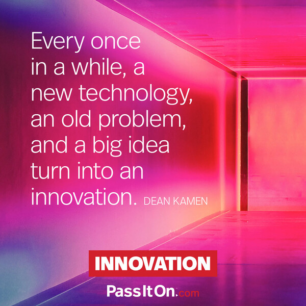 Every once in a while, a new technology, an old problem, and a big idea turn into an innovation. #<Author:0x00007f6b2e483d48>
