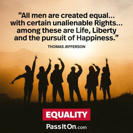 All men are created equal... with certain unalienable Rights... among these are Life, Liberty and the pursuit of Happiness. #<Author:0x00007f6b2f379258>