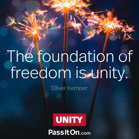 The foundation of freedom is unity. #<Author:0x00007f6b2f47cbc8>