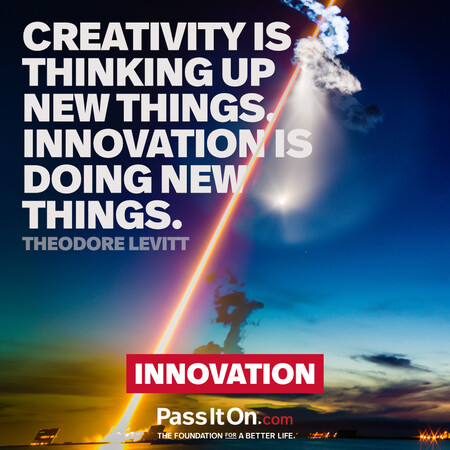 Creativity is thinking up new things. Innovation is doing new things. #<Author:0x00007fad69b24120>