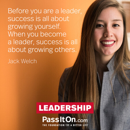 Before you are a leader, success is all about growing yourself. When you become a leader, success is all about growing others. #<Author:0x00007fad6a1af648>