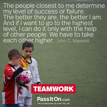 The people closest to me determine my level of success or failure. The better they are, the better I am. And if I want to go to the highest level, I can do it only with the help of other people. We have to take each other higher. #<Author:0x00007fad6a0e76c0>