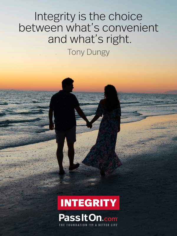 Integrity is the choice between what's convenient and what's right. #<Author:0x00007f6b2fd55f10>
