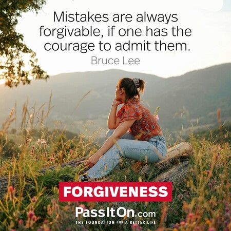 Mistakes are always forgivable, if one has the courage to admit them. #<Author:0x00007fad6af96a40>