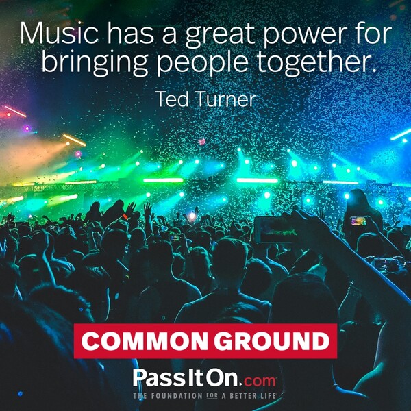 Music has a great power for bringing people together. #<Author:0x00007f6b2f40d5c0>