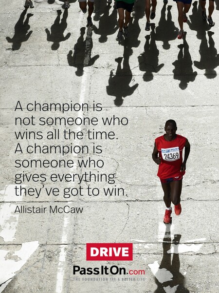 A champion is not someone who wins all the time. A champion is someone who gives everything they've got to win. #<Author:0x00007fad6af9dd40>